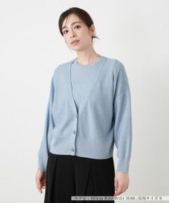 Leilian / レリアン カーディガン・ボレロ | スパンコール混Vネックカーディガン