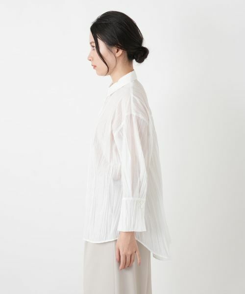 Leilian / レリアン シャツ・ブラウス | シワ加工シャーリングブラウス | 詳細11