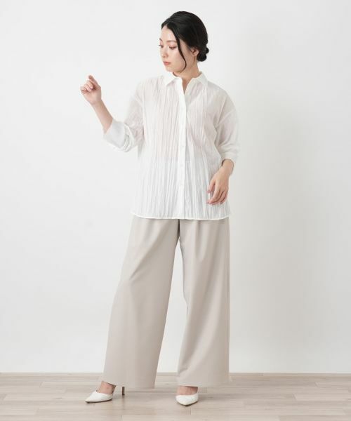 Leilian / レリアン シャツ・ブラウス | シワ加工シャーリングブラウス | 詳細7
