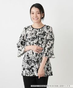 Leilian / レリアン シャツ・ブラウス | 花柄プリントタックブラウス【Leilian WHITE LABEL】