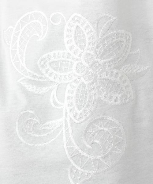 Leilian / レリアン Tシャツ | 刺繍クルーネックカットソー【Leilian WHITE LABEL】 | 詳細14