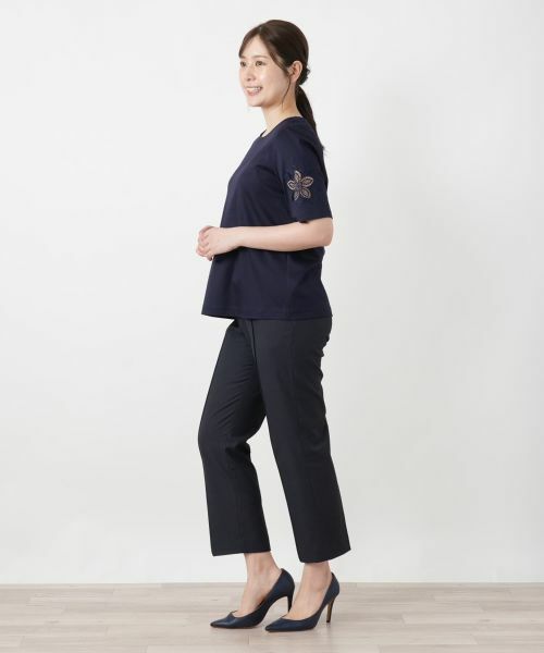 Leilian / レリアン Tシャツ | 刺繍クルーネックカットソー【Leilian WHITE LABEL】 | 詳細2