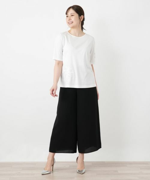 Leilian / レリアン Tシャツ | 刺繍クルーネックカットソー【Leilian WHITE LABEL】 | 詳細4