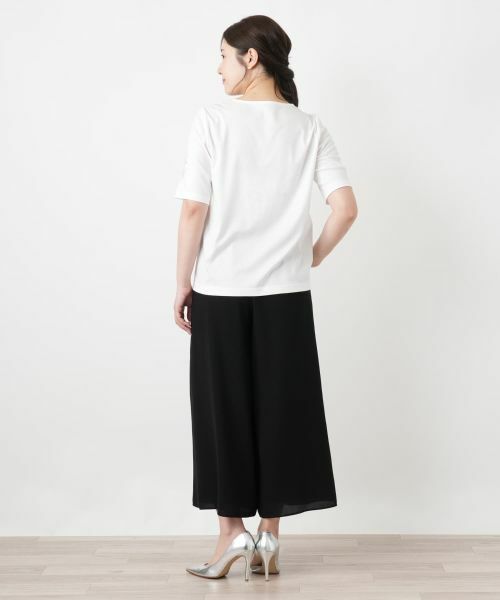 Leilian / レリアン Tシャツ | 刺繍クルーネックカットソー【Leilian WHITE LABEL】 | 詳細6