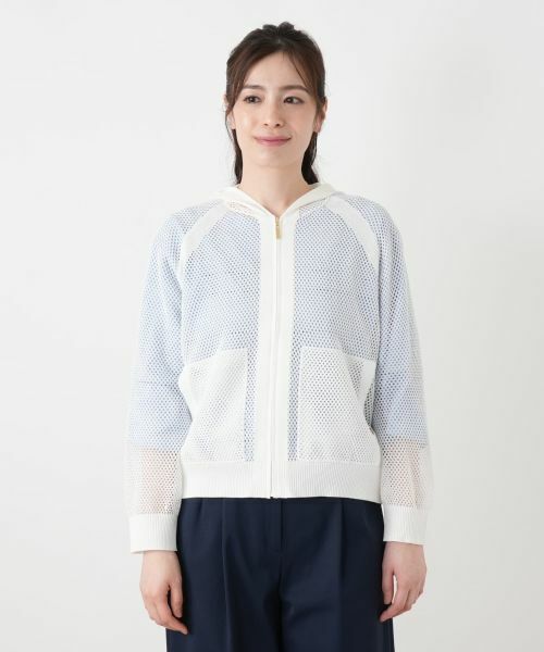 Leilian / レリアン カーディガン・ボレロ | メッシュニットパーカ【Leilian WHITE LABEL】 | 詳細10