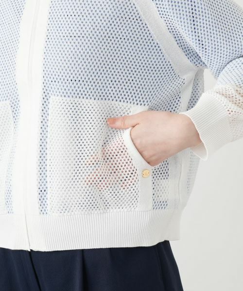 Leilian / レリアン カーディガン・ボレロ | メッシュニットパーカ【Leilian WHITE LABEL】 | 詳細16
