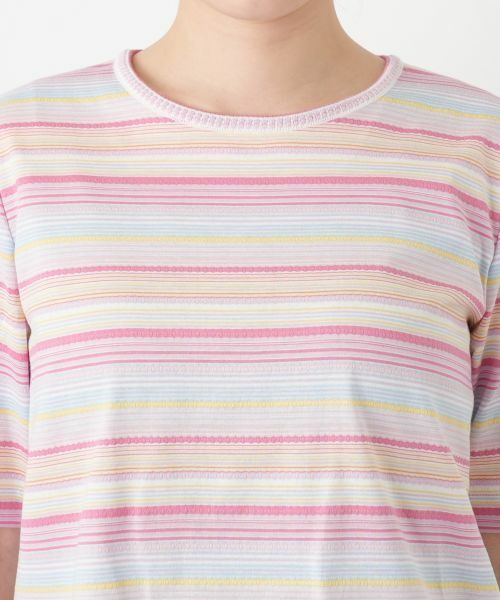 Leilian / レリアン カットソー | マルチカラーボーダーTシャツ【Leilian WHITE LABEL】 | 詳細10