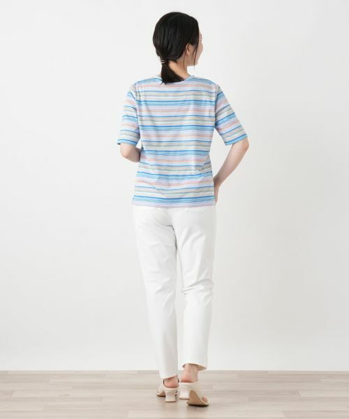 Leilian / レリアン カットソー | マルチカラーボーダーTシャツ【Leilian WHITE LABEL】 | 詳細3