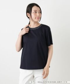 Leilian / レリアン カットソー | 刺繍クルーネックカットソー【Leilian WHITE LABEL】
