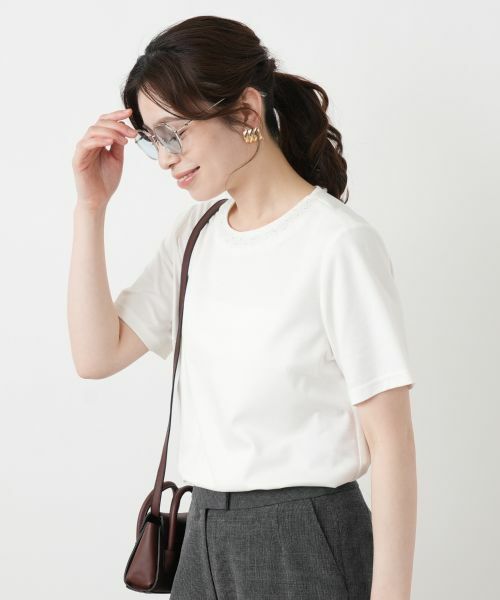 Leilian / レリアン カットソー | 刺繍クルーネックカットソー【Leilian WHITE LABEL】 | 詳細21