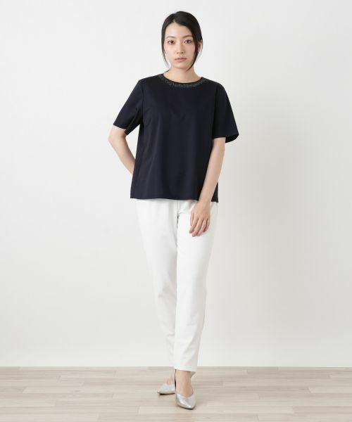 Leilian / レリアン カットソー | 刺繍クルーネックカットソー【Leilian WHITE LABEL】 | 詳細4
