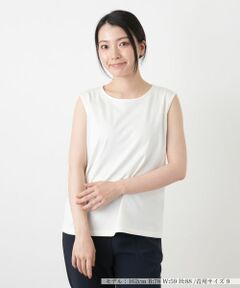 Leilian / レリアン カットソー | 刺繍ノースリーブカットソー【Leilian WHITE LABEL】