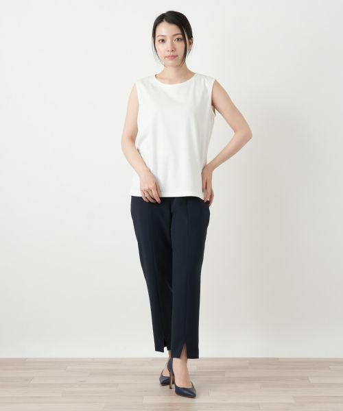 Leilian / レリアン カットソー | 刺繍ノースリーブカットソー【Leilian WHITE LABEL】 | 詳細1
