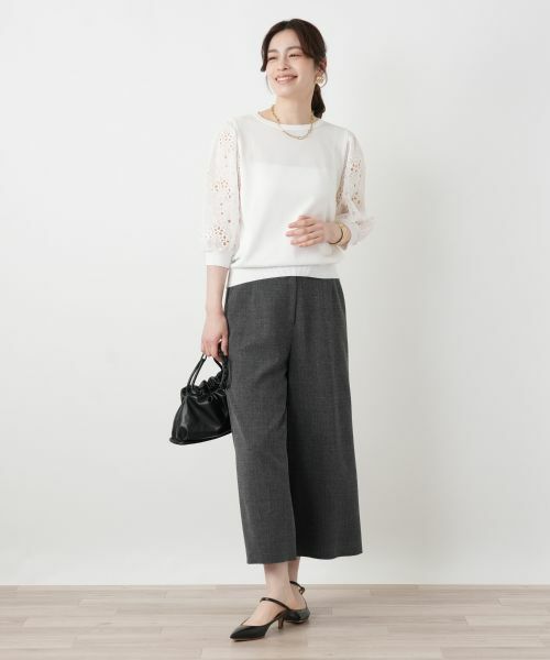 Leilian / レリアン セットアップ | レーストリムパンツスーツ【Leilian WHITE LABEL】 | 詳細14