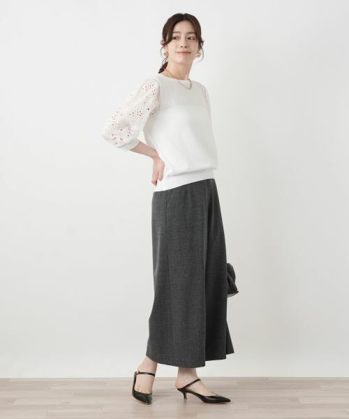 Leilian / レリアン セットアップ | レーストリムパンツスーツ【Leilian WHITE LABEL】 | 詳細15