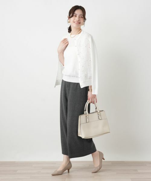 Leilian / レリアン セットアップ | レーストリムパンツスーツ【Leilian WHITE LABEL】 | 詳細20