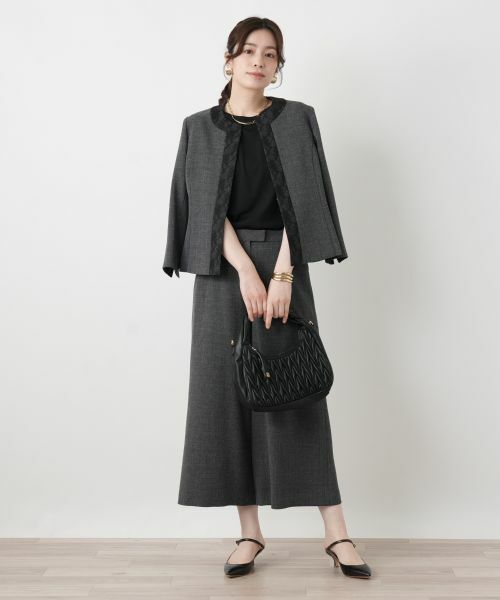 Leilian / レリアン セットアップ | レーストリムパンツスーツ【Leilian WHITE LABEL】 | 詳細5
