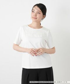 Leilian / レリアン カットソー | プリントクルーネックカットソー【Leilian WHITE LABEL】