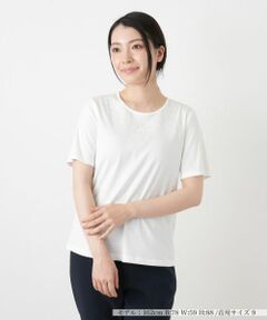 Leilian / レリアン カットソー | 刺繍クルーネックカットソー【Leilian WHITE LABEL】