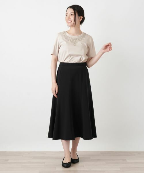 Leilian / レリアン カットソー | 刺繍クルーネックカットソー【Leilian WHITE LABEL】 | 詳細1