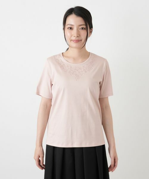 Leilian / レリアン カットソー | 刺繍クルーネックカットソー【Leilian WHITE LABEL】 | 詳細13