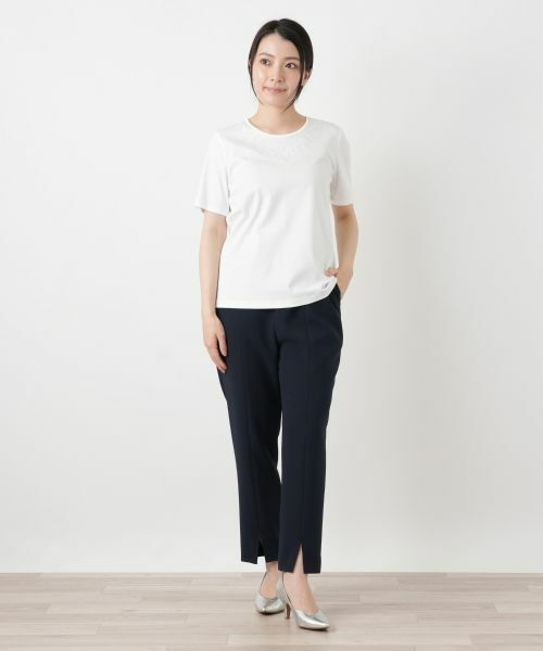 Leilian / レリアン カットソー | 刺繍クルーネックカットソー【Leilian WHITE LABEL】 | 詳細7