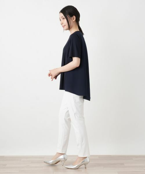 Leilian / レリアン カットソー | 異素材切替テールカットヘムカットソー【Leilian WHITE LABEL】 | 詳細2