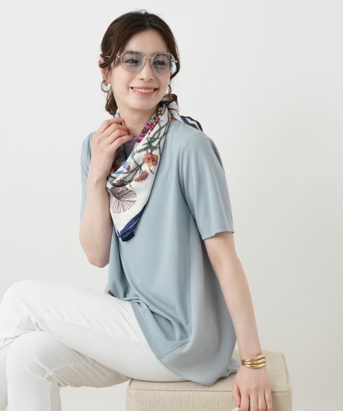 Leilian / レリアン カットソー | 異素材切替テールカットヘムカットソー【Leilian WHITE LABEL】 | 詳細21