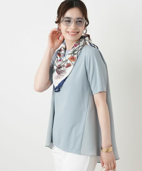 Leilian / レリアン カットソー | 異素材切替テールカットヘムカットソー【Leilian WHITE LABEL】 | 詳細22