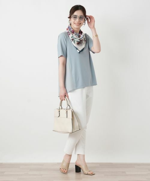 Leilian / レリアン カットソー | 異素材切替テールカットヘムカットソー【Leilian WHITE LABEL】 | 詳細23