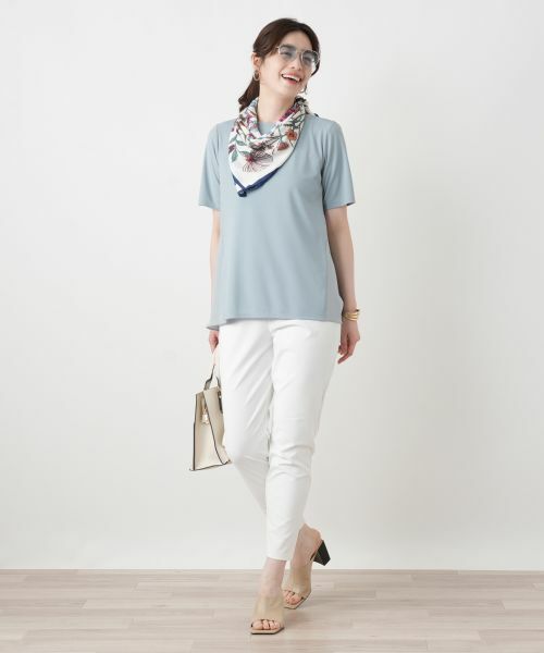 Leilian / レリアン カットソー | 異素材切替テールカットヘムカットソー【Leilian WHITE LABEL】 | 詳細24