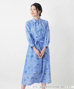 Leilian / レリアン ドレス | ストライプ花柄フレアワンピース