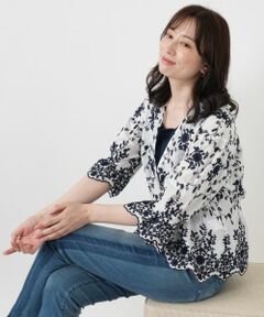 Leilian / レリアン シャツ・ブラウス | ボタニカル刺繍Vネックブラウス