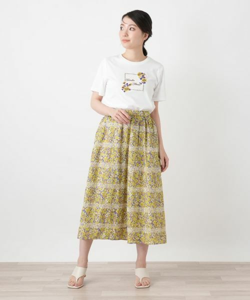 Leilian / レリアン Tシャツ | プリントクルーネックTシャツ | 詳細1