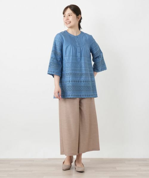 Leilian / レリアン シャツ・ブラウス | 刺繍ピンタックブラウス | 詳細14