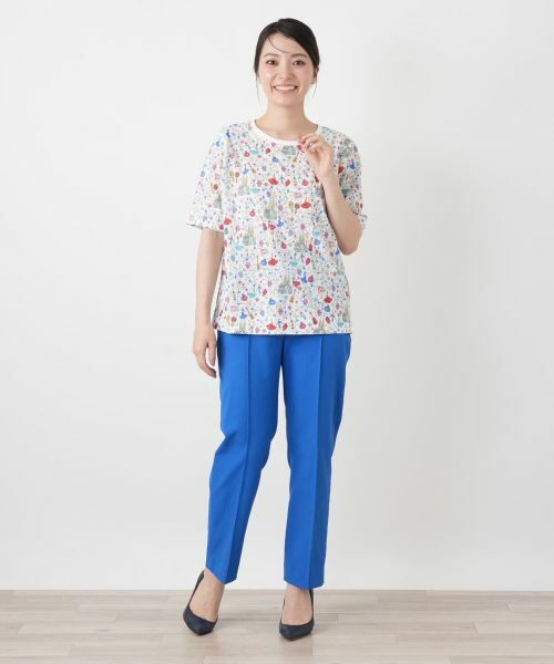 Leilian / レリアン Tシャツ | 総柄プリントクルーネックTシャツ | 詳細1