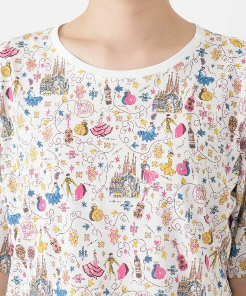 Leilian / レリアン Tシャツ | 総柄プリントクルーネックTシャツ | 詳細10