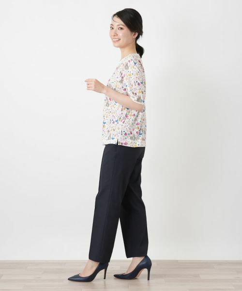 Leilian / レリアン Tシャツ | 総柄プリントクルーネックTシャツ | 詳細5