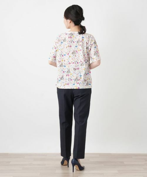 Leilian / レリアン Tシャツ | 総柄プリントクルーネックTシャツ | 詳細6