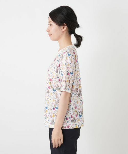 Leilian / レリアン Tシャツ | 総柄プリントクルーネックTシャツ | 詳細8
