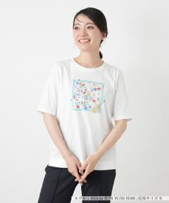 Leilian / レリアン Tシャツ | プリントクルーネックTシャツ