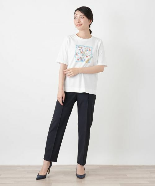Leilian / レリアン Tシャツ | プリントクルーネックTシャツ | 詳細4
