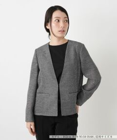 Leilian / レリアン テーラードジャケット | Vネックノーカラージャケット 【Leilian WHITE LABEL】