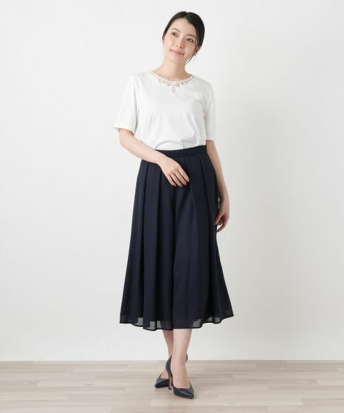 Leilian / レリアン その他パンツ | プリーツフレアワイドパンツ【Leilian WHITE LABEL】 | 詳細4