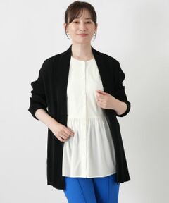 Leilian / レリアン シャツ・ブラウス | プリーツノーカラーブラウス【Leilian WHITE LABEL】