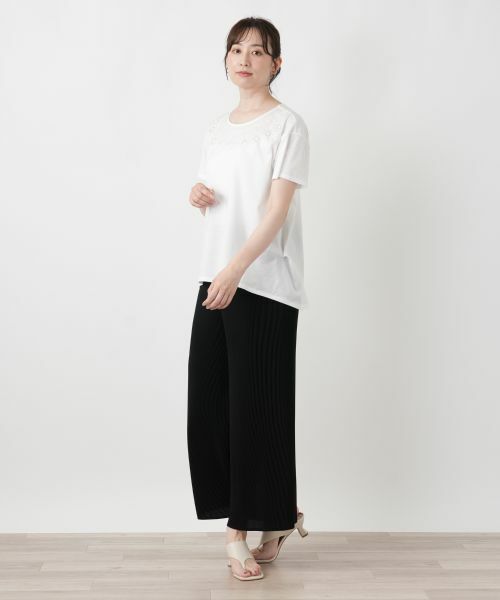 Leilian / レリアン その他パンツ | プリーツワイドパンツ【Leilian WHITE LABEL】 | 詳細6