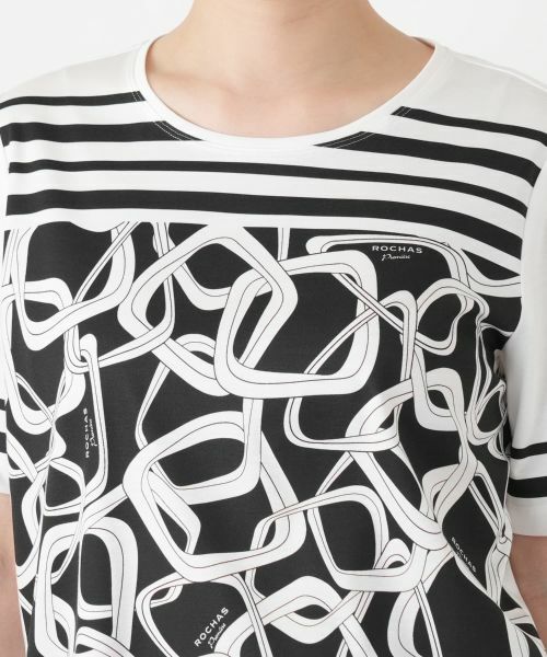Leilian / レリアン Tシャツ | 幾何学柄クルーネックカットソー【ROCHAS Premiere】 | 詳細10