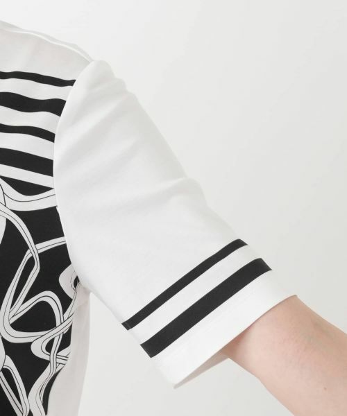 Leilian / レリアン Tシャツ | 幾何学柄クルーネックカットソー【ROCHAS Premiere】 | 詳細12