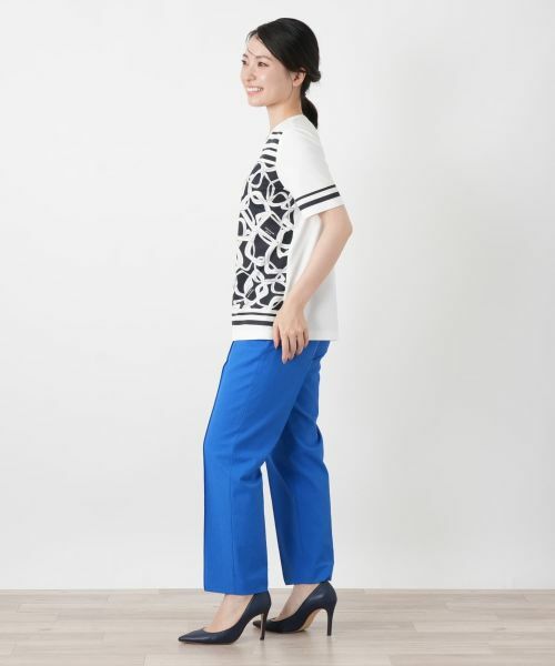 Leilian / レリアン Tシャツ | 幾何学柄クルーネックカットソー【ROCHAS Premiere】 | 詳細2