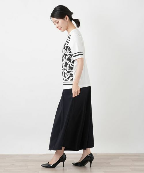 Leilian / レリアン Tシャツ | 幾何学柄クルーネックカットソー【ROCHAS Premiere】 | 詳細5